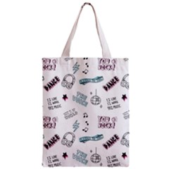 Music Themed Doodle Seamless Background Zipper Classic Tote Bag by Vaneshart