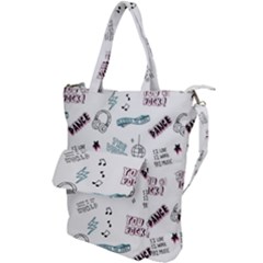 Music Themed Doodle Seamless Background Shoulder Tote Bag by Vaneshart