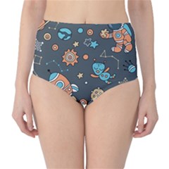Space Seamless Pattern Classic High-waist Bikini Bottoms by Vaneshart