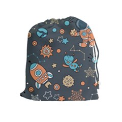 Space Seamless Pattern Drawstring Pouch (xl) by Vaneshart