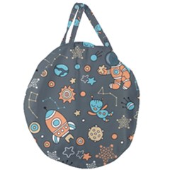 Space Seamless Pattern Giant Round Zipper Tote by Vaneshart