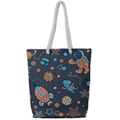 Space Seamless Pattern Full Print Rope Handle Tote (small) by Vaneshart