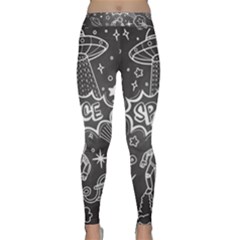 Vector Flat Space Design Background With Text Classic Yoga Leggings