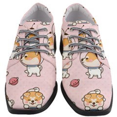 Set Kawaii Smile Japanese Dog Cartoon Women Heeled Oxford Shoes by Vaneshart