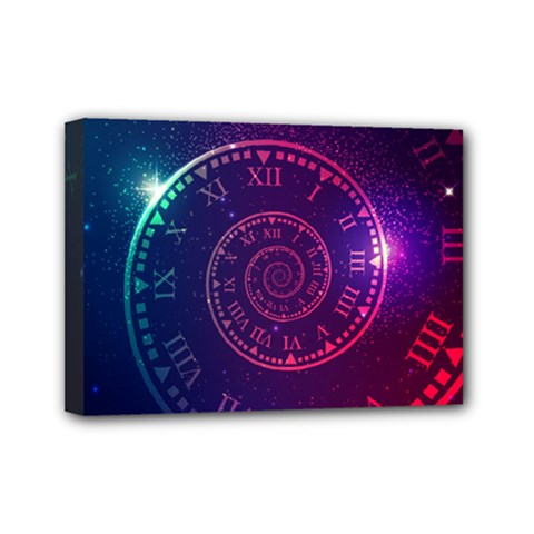 Time Machine Mini Canvas 7  X 5  (stretched) by Vaneshart