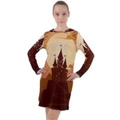 Beautiful Castle Long Sleeve Hoodie Dress by Vaneshart