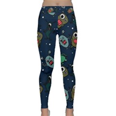 Monster Alien Pattern Seamless Background Classic Yoga Leggings