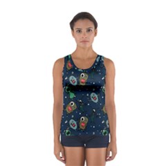 Monster Alien Pattern Seamless Background Sport Tank Top 