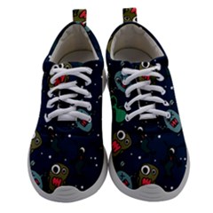 Monster Alien Pattern Seamless Background Athletic Shoes by Vaneshart
