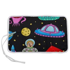 Seamless Pattern With Space Objects Ufo Rockets Aliens Hand Drawn Elements Space Pen Storage Case (m) by Vaneshart