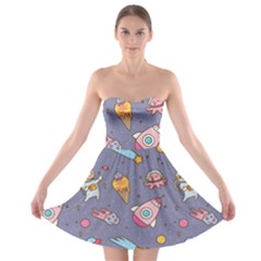 Outer Space Seamless Background Strapless Bra Top Dress by Vaneshart