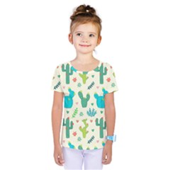 Cactus Succulents Floral Seamless Pattern Kids  One Piece Tee