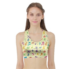 Seamless Pattern Musical Note Doodle Symbol Sports Bra With Border by Vaneshart