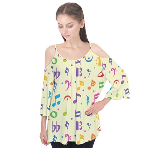 Seamless Pattern Musical Note Doodle Symbol Flutter Tees by Vaneshart