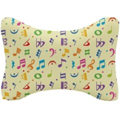 Seamless Pattern Musical Note Doodle Symbol Seat Head Rest Cushion by Vaneshart