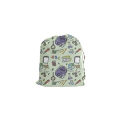 Hand Drawn Pattern School Drawstring Pouch (xs) by Vaneshart