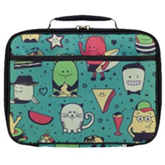 Seamless Pattern With Funny Monsters Cartoon Hand Drawn Characters Unusual Creatures Full Print Lunch Bag by Vaneshart