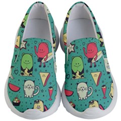 Seamless Pattern With Funny Monsters Cartoon Hand Drawn Characters Unusual Creatures Kids Lightweight Slip Ons by Vaneshart
