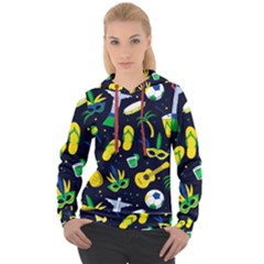 Seamless Brazilian Carnival Pattern With Musical Instruments Women s Overhead Hoodie by Vaneshart