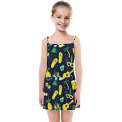 Seamless Brazilian Carnival Pattern With Musical Instruments Kids  Summer Sun Dress by Vaneshart