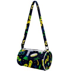 Seamless Brazilian Carnival Pattern With Musical Instruments Mini Cylinder Bag by Vaneshart