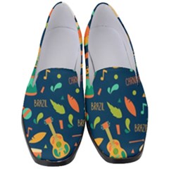 Brazil Musical Instruments Seamless Carnival Pattern Women s Classic Loafer Heels by Vaneshart