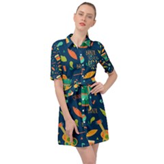 Brazil Musical Instruments Seamless Carnival Pattern Belted Shirt Dress by Vaneshart