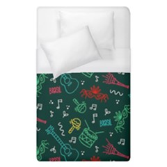 Guitars Musical Notes Seamless Carnival Pattern Duvet Cover (single Size) by Vaneshart