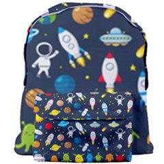 Big Set Cute Astronauts Space Planets Stars Aliens Rockets Ufo Constellations Satellite Moon Rover V Giant Full Print Backpack