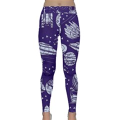 Space Sketch Seamless Pattern Classic Yoga Leggings by Vaneshart