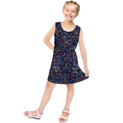 Seamless Pattern With Love Symbols Kids  Tunic Dress