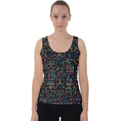 Seamless Pattern With Love Symbols Velvet Tank Top by Vaneshart