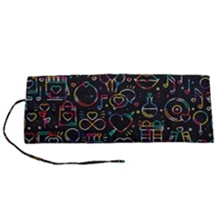 Seamless Pattern With Love Symbols Roll Up Canvas Pencil Holder (s)