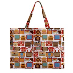 Vintage Gadget Seamless Pattern Zipper Mini Tote Bag