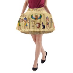 Egypt Horizontal Illustration A-line Pocket Skirt