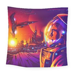 Far Future Human Colonization Square Tapestry (large) by Vaneshart