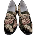 Elegant Seamless Pattern Blush Toned Rustic Flowers Women s Chunky Heel Loafers View1