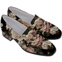 Elegant Seamless Pattern Blush Toned Rustic Flowers Women s Chunky Heel Loafers View3