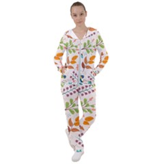 Colorful Ditsy Floral Print Background Women s Tracksuit