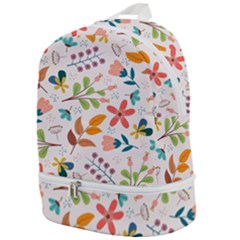 Colorful Ditsy Floral Print Background Zip Bottom Backpack by Vaneshart