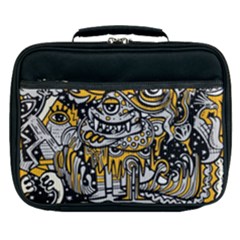 Crazy Abstract Doodle Social Doodle Drawing Style Lunch Bag by Vaneshart