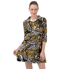 Crazy Abstract Doodle Social Doodle Drawing Style Mini Skater Shirt Dress by Vaneshart