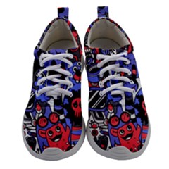 Cute Halloween Monsters Set Background Athletic Shoes by Vaneshart