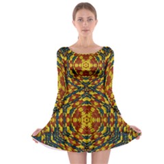 Yuppie And Hippie Art With Some Bohemian Style In Long Sleeve Skater Dress by pepitasart