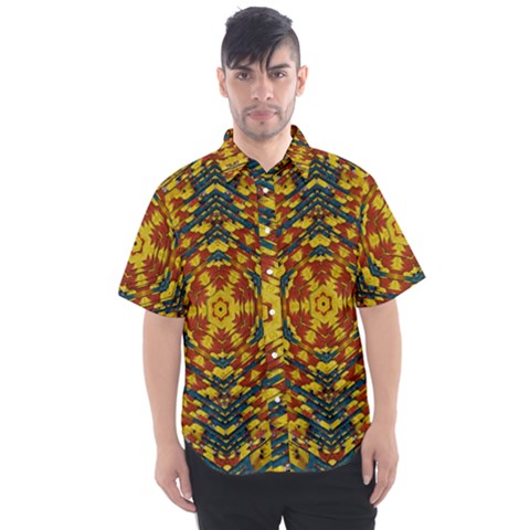 Yuppie And Hippie Art With Some Bohemian Style In Men s Short Sleeve Shirt by pepitasart