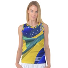 Brazil Flags Waving Background Women s Basketball Tank Top by dflcprintsclothing