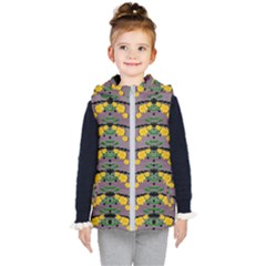 Plumeria And Frangipani Temple Flowers Ornate Kids  Hooded Puffer Vest by pepitasart