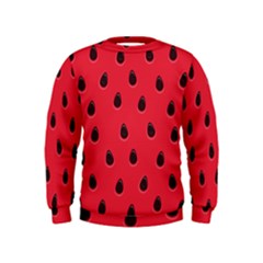 Seamless Watermelon Surface Texture Kids  Sweatshirt by Vaneshart