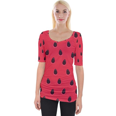 Seamless Watermelon Surface Texture Wide Neckline Tee by Vaneshart