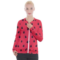 Seamless Watermelon Surface Texture Casual Zip Up Jacket by Vaneshart